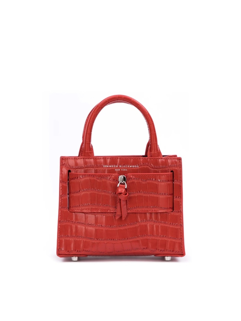 Brandon Blackwood Kuei Bag in red croc-embossed leather